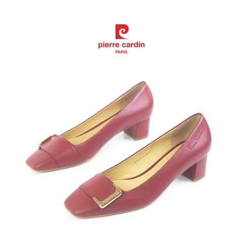 Giày Nữ Cao Gót Mũi Vuông Da Thật Pierre Cardin - PCWFWLH 240 (+4cm) - RED