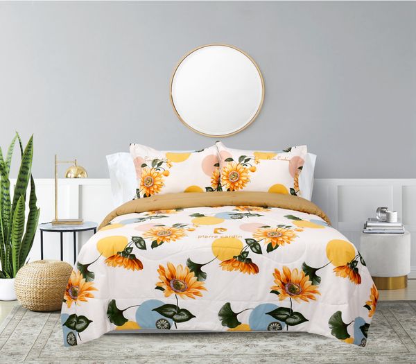 Bộ drap - áo gối Sunflower 017 Cotton cao cấp