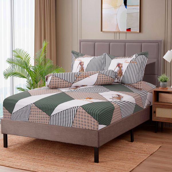 Bộ drap - áo gối Vintage 019 Cotton cao cấp