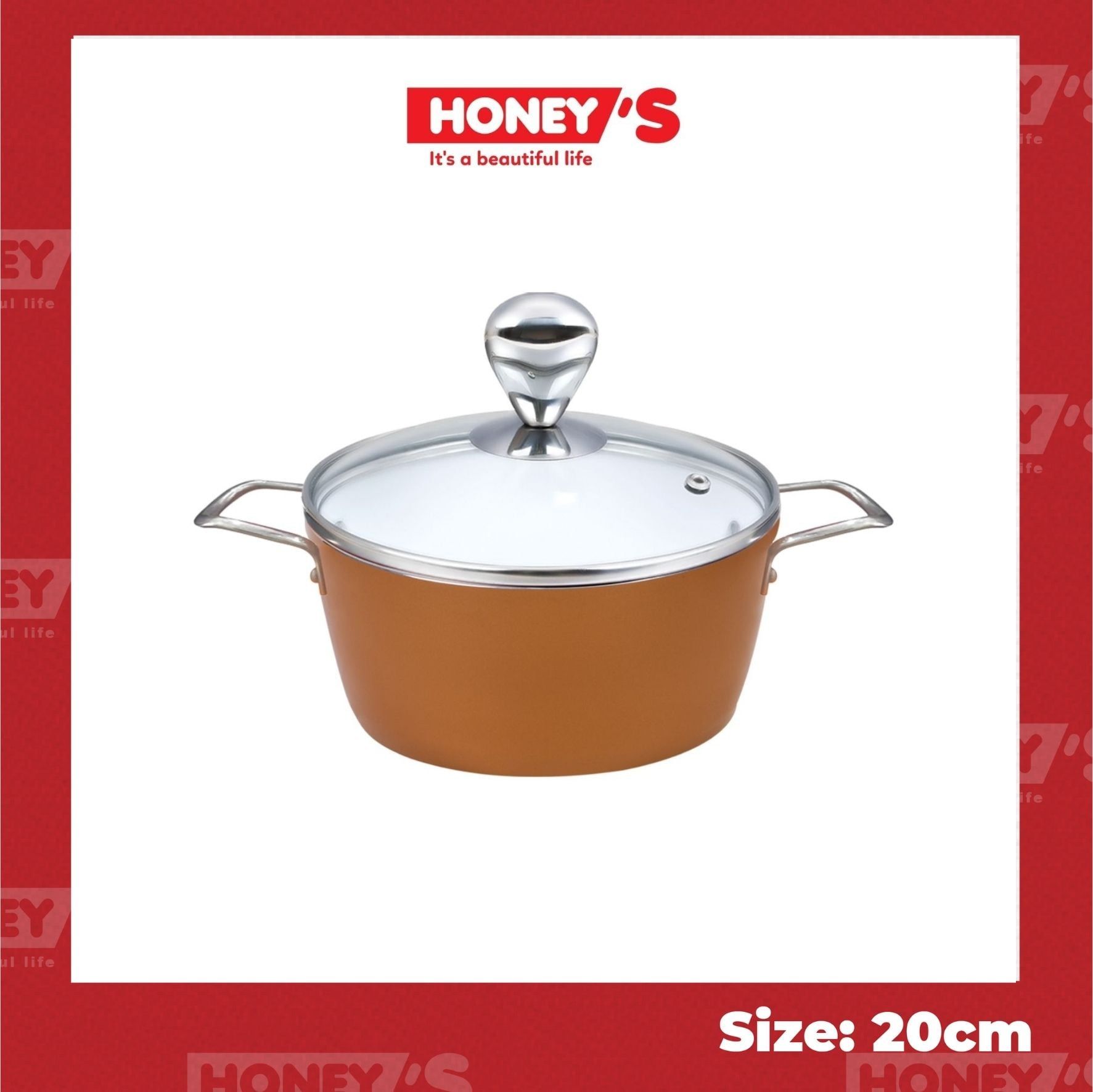 NỒI PHỦ SỨ AN TOÀN HONEY'S 20CM -  HO-AP2C202