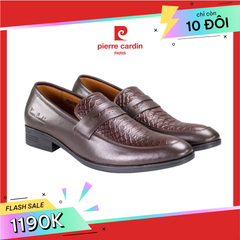 Giày Penny Loafer Vân Cá Sấu Pierre Cardin - PCMFWLG 723 (BROWN)