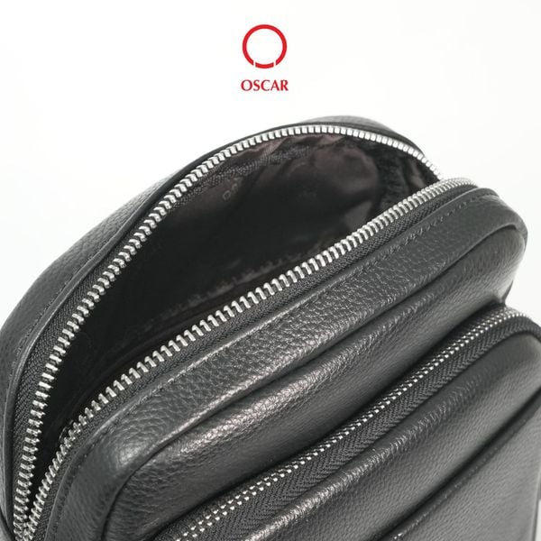 Túi Đeo Chéo Nam Oscar - 067 (Da Vân Hạt Cổ Điển, Thiết Kế Đa Ngăn Tiện Dụng)