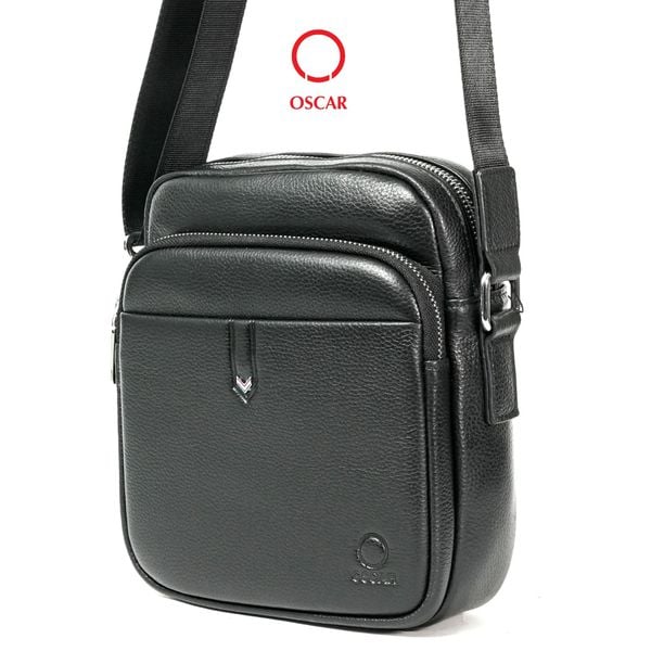 Túi Đeo Chéo Nam Oscar - 067 (Da Vân Hạt Cổ Điển, Thiết Kế Đa Ngăn Tiện Dụng)