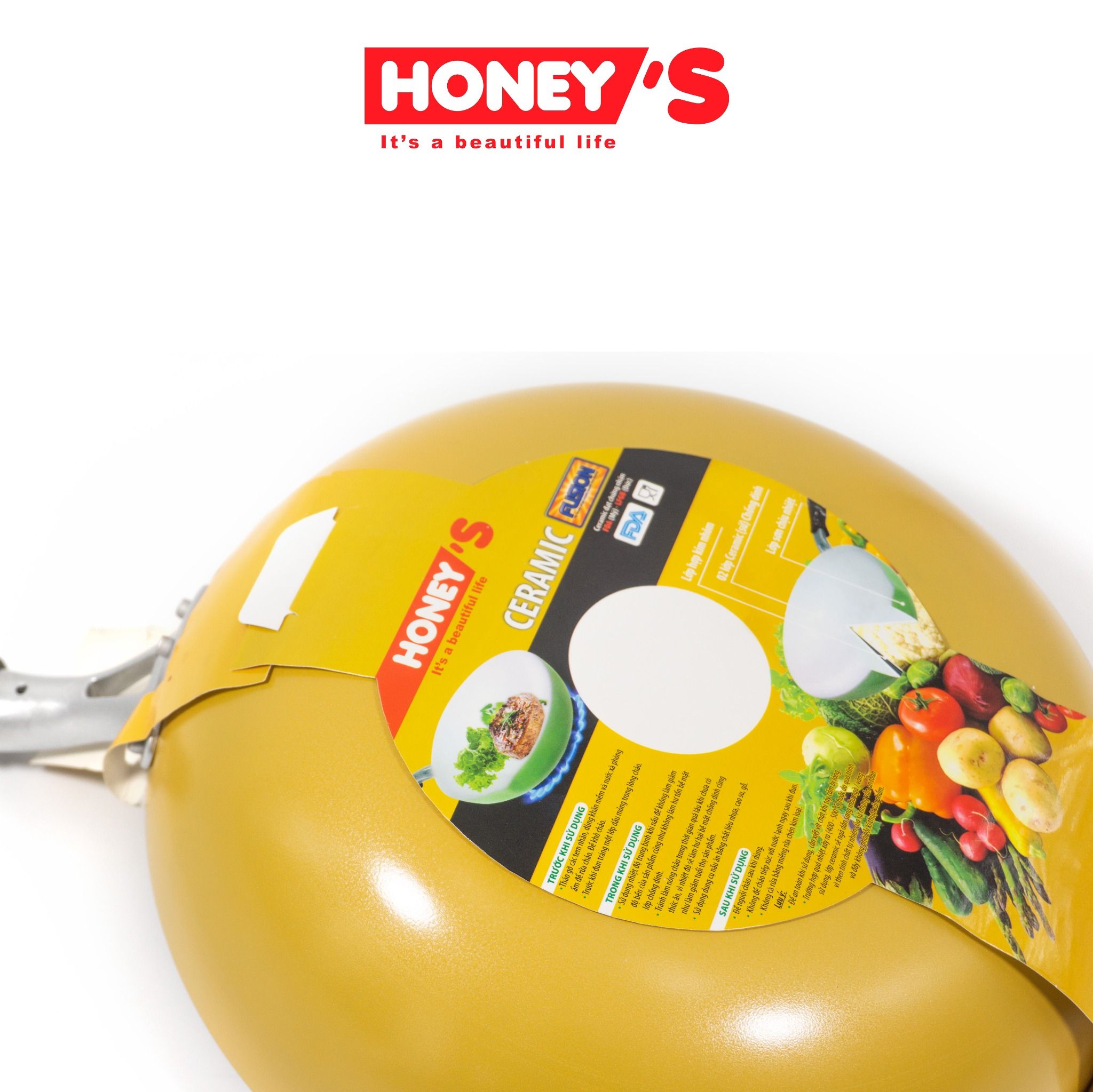 CHẢO SÂU CERAMIC HONEY'S MÀU NGẪU NHIÊN - HO-ADF1C221