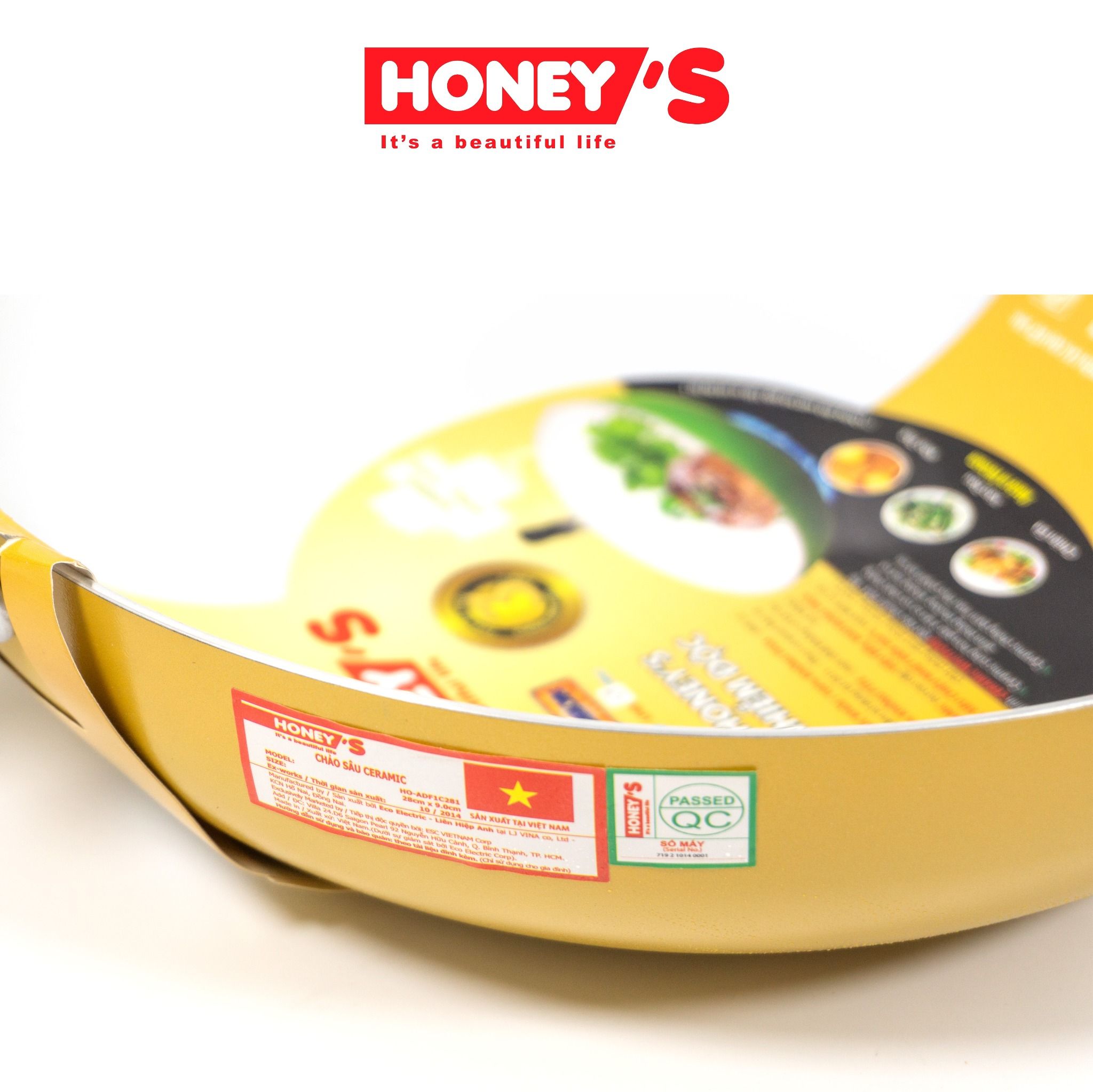 CHẢO SÂU CERAMIC HONEY'S SIZE 26CM MÀU NGẪU NHIÊN - HO-ADF1C261