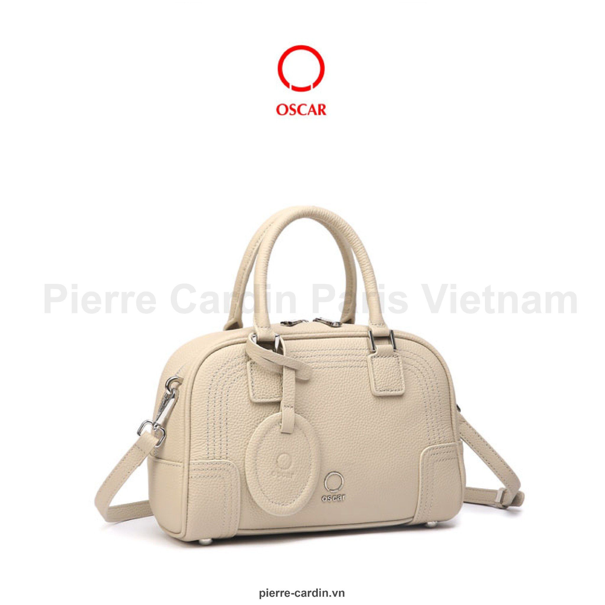Pierre Cardin Paris Vietnam | Túi Bowler Bag Da Bò Thật Oscar Fashion Phong Cách Modern Murse - OCWHBLJ 112