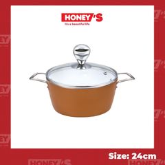 NỒI PHỦ SỨ AN TOÀN HONEY'S  24 CM  - HO-AP2C242