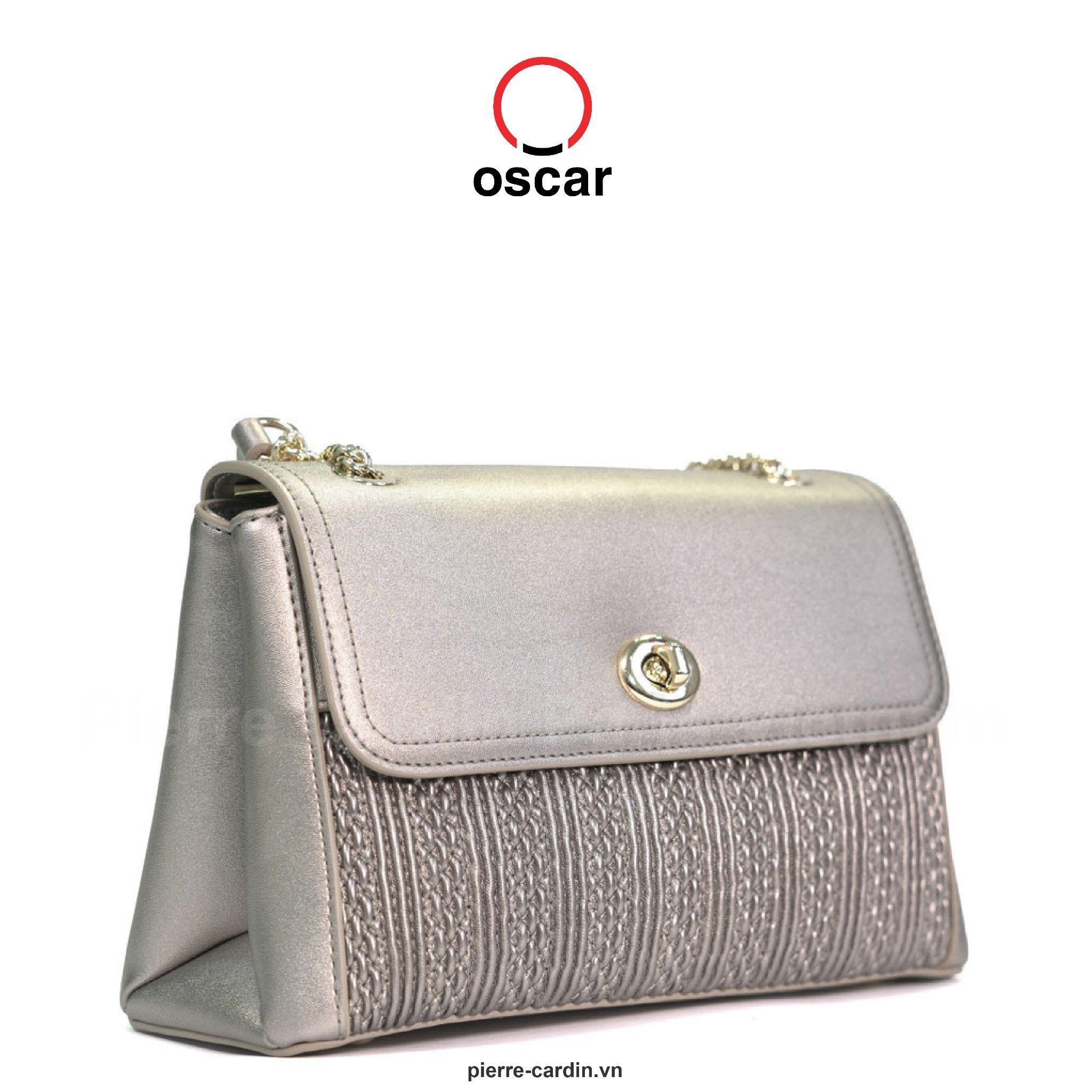 Pierre Cardin Paris Vietnam | Túi Flap Bag Thời Trang Nữ Phong Cách Haute Couture Oscar Fashion - OCWHBSJ 107 (BEIGE)