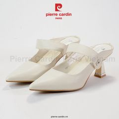 [Giao Hoả Tốc 3h] Giày Cao Gót Mules Nữ Pierre Cardin Mã 306 – Mũi Nhọn Thanh Lịch & Gót Kiến Trúc Độc Đáo