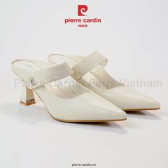 [Giao Hoả Tốc 3h] Giày Cao Gót Mules Nữ Pierre Cardin Mã 306 – Mũi Nhọn Thanh Lịch & Gót Kiến Trúc Độc Đáo