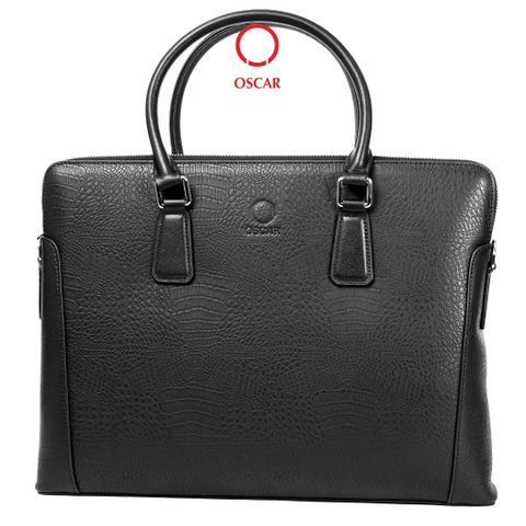 Túi Xách Nam Công Sở Oscar - 065 (Phối Vân Cá Sấu Đa Tầng, Phong Cách Hiện Đại)
