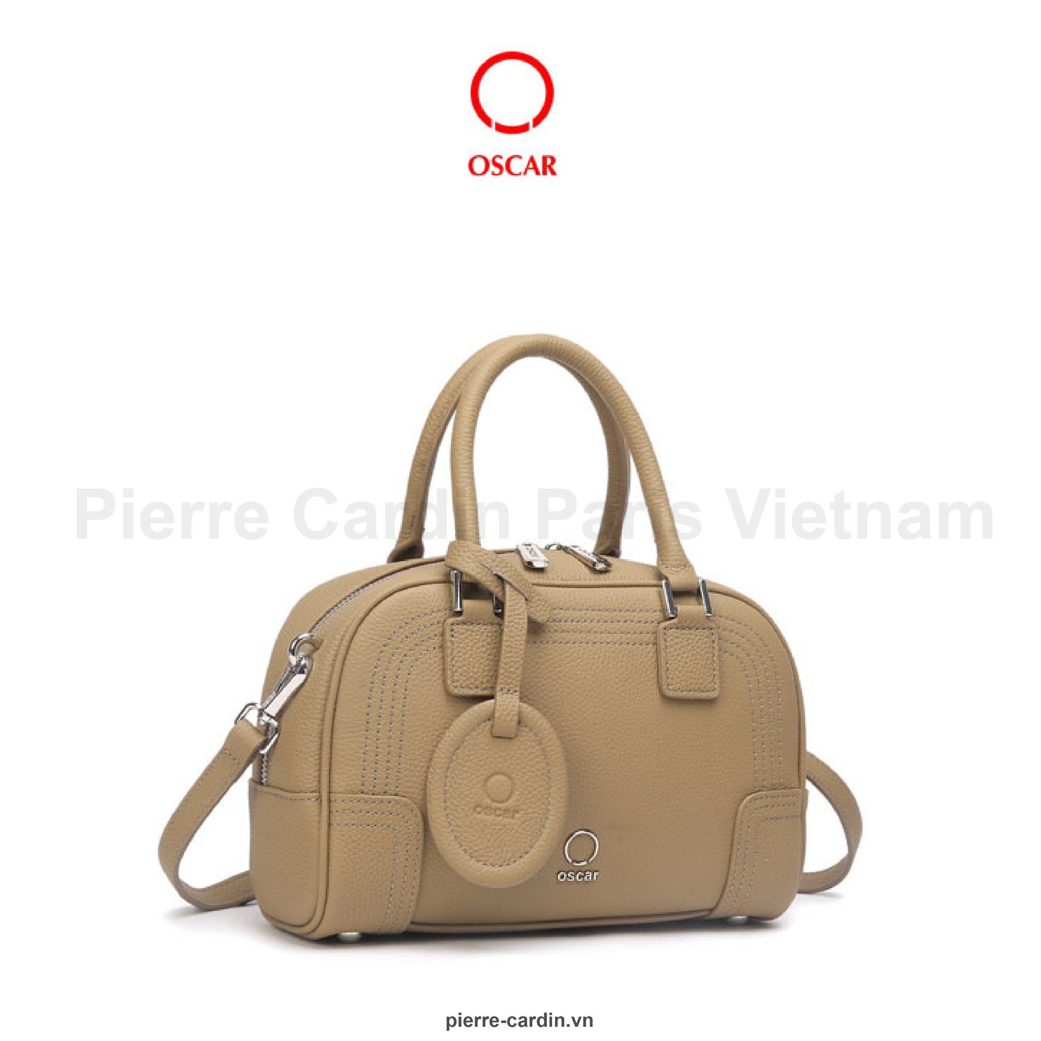 Pierre Cardin Paris Vietnam | Túi Bowler Bag Da Bò Thật Oscar Fashion Phong Cách Modern Murse - OCWHBLJ 112