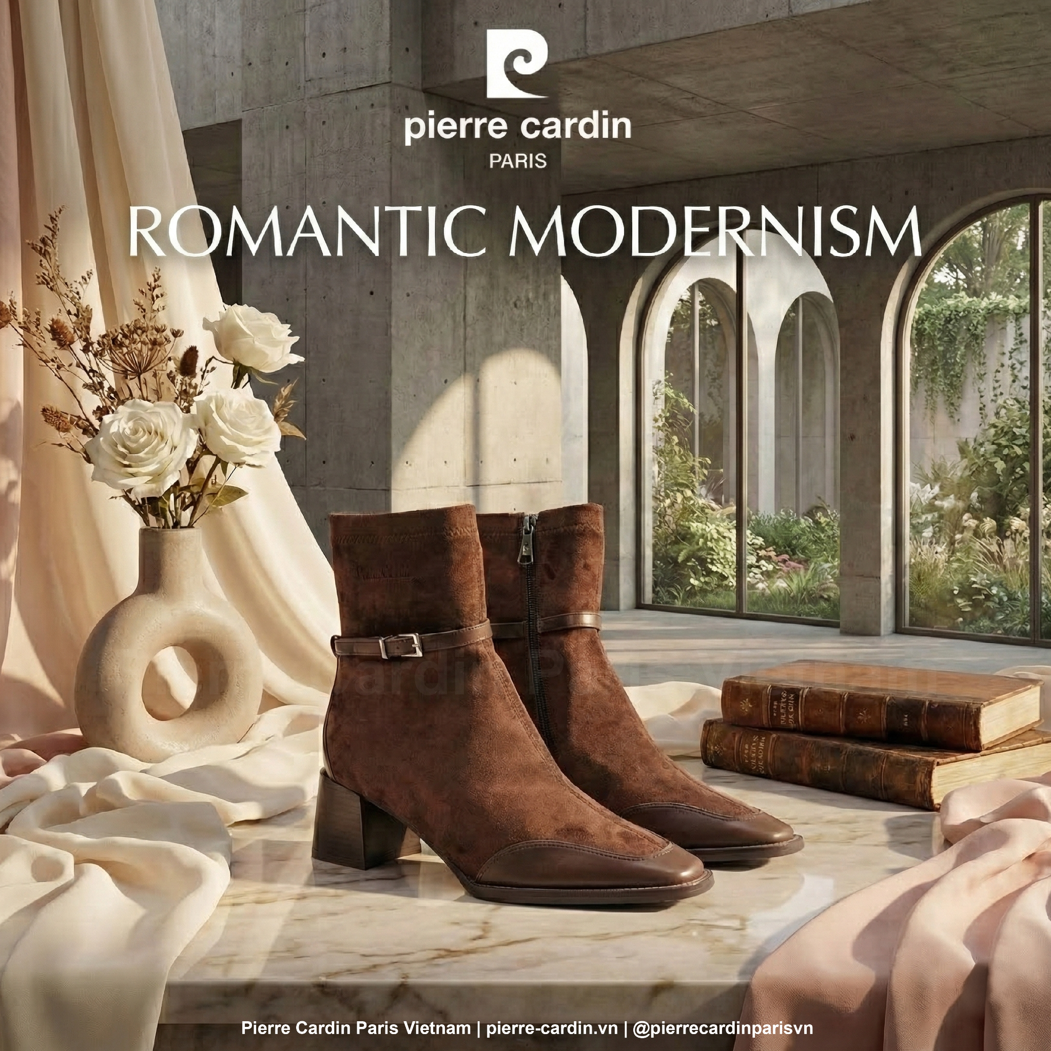 Giày Bốt Nữ Cổ Thấp Phong Cách Lãng Mạn Hiện Đại Pierre Cardin – PCWFWSJ 294