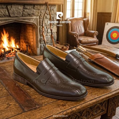 Giày Penny Loafer Cao Cấp Pierre Cardin - PCMFWLH 772 (BROWN)