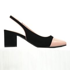 Giày Cao Gót Slingback Pierre Cardin Mã 303 - Gót Vuông Phối Màu Sang Trọng
