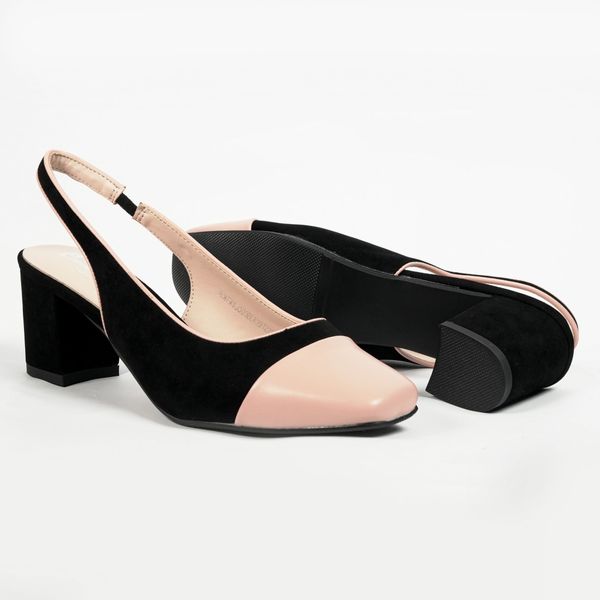 [Giao Hoả Tốc 3h] Giày Cao Gót Slingback Pierre Cardin Mã 303 - Gót Vuông Phối Màu Sang Trọng