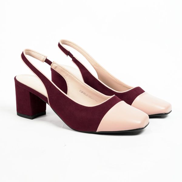 [Giao Hoả Tốc 3h] Giày Cao Gót Slingback Pierre Cardin Mã 303 - Gót Vuông Phối Màu Sang Trọng