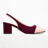 [Giao Hoả Tốc 3h] Giày Cao Gót Slingback Pierre Cardin Mã 303 - Gót Vuông Phối Màu Sang Trọng