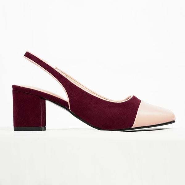 [Giao Hoả Tốc 3h] Giày Cao Gót Slingback Pierre Cardin Mã 303 - Gót Vuông Phối Màu Sang Trọng