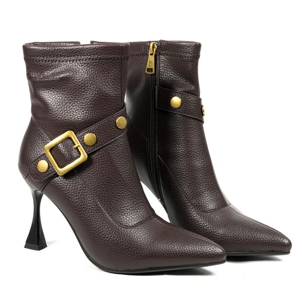 Giày Boots Nữ Pierre Cardin - 298 (Da Thật Vân Hạt, Gót Thanh Mảnh & Khóa Đồng Sang Trọng)