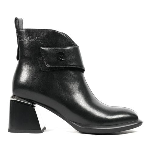 Giày Boots Nữ Pierre Cardin - 300 (Da Thật Cao Cấp, Thiết Kế Gót Khối Hình Học Hiện Đại)