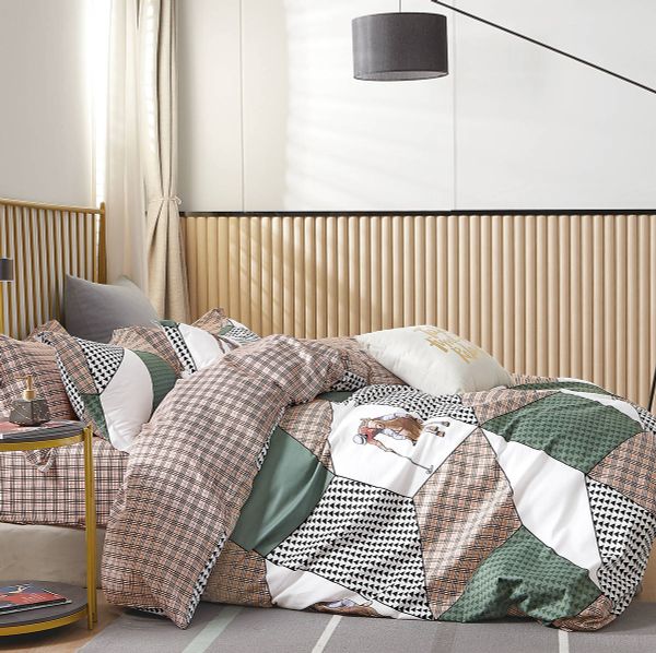 Bộ drap - áo gối Vintage 019 Cotton cao cấp