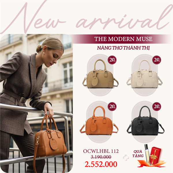 Túi Bowler Bag Da Bò Thật Oscar Fashion Phong Cách Modern Muse - OCWHBLJ 112