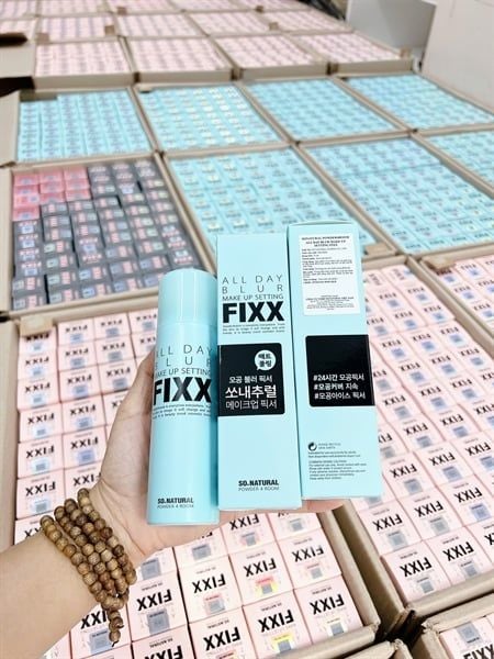  (XANH)  Xịt Khóa Nền Mịn Lì So Natural All Day BLUR Make Up Setting Fixx 75ml 