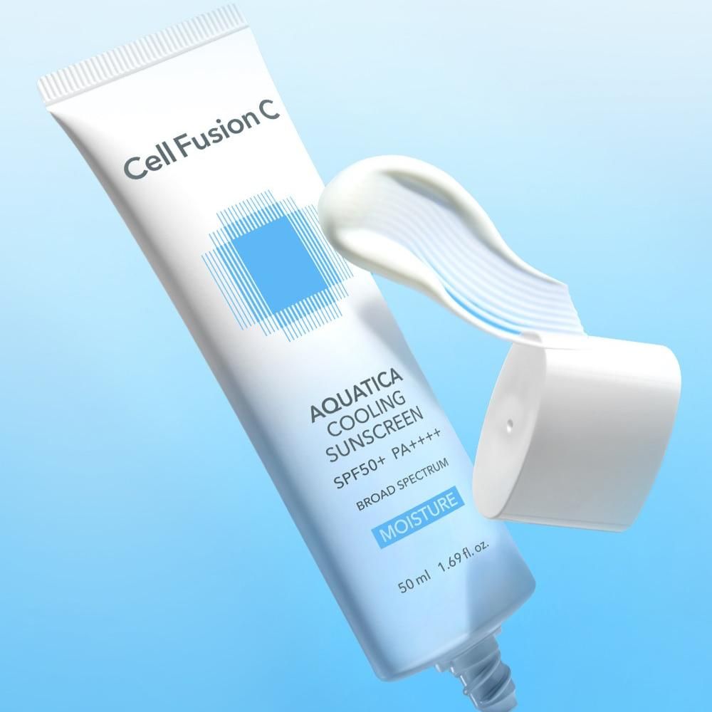  Kem chống nắng Dịu Da Cell Fusion C Aquatica COOLING Sunscreen MOISTURE SPF50+ PA++++ (Xanh dương mới) 