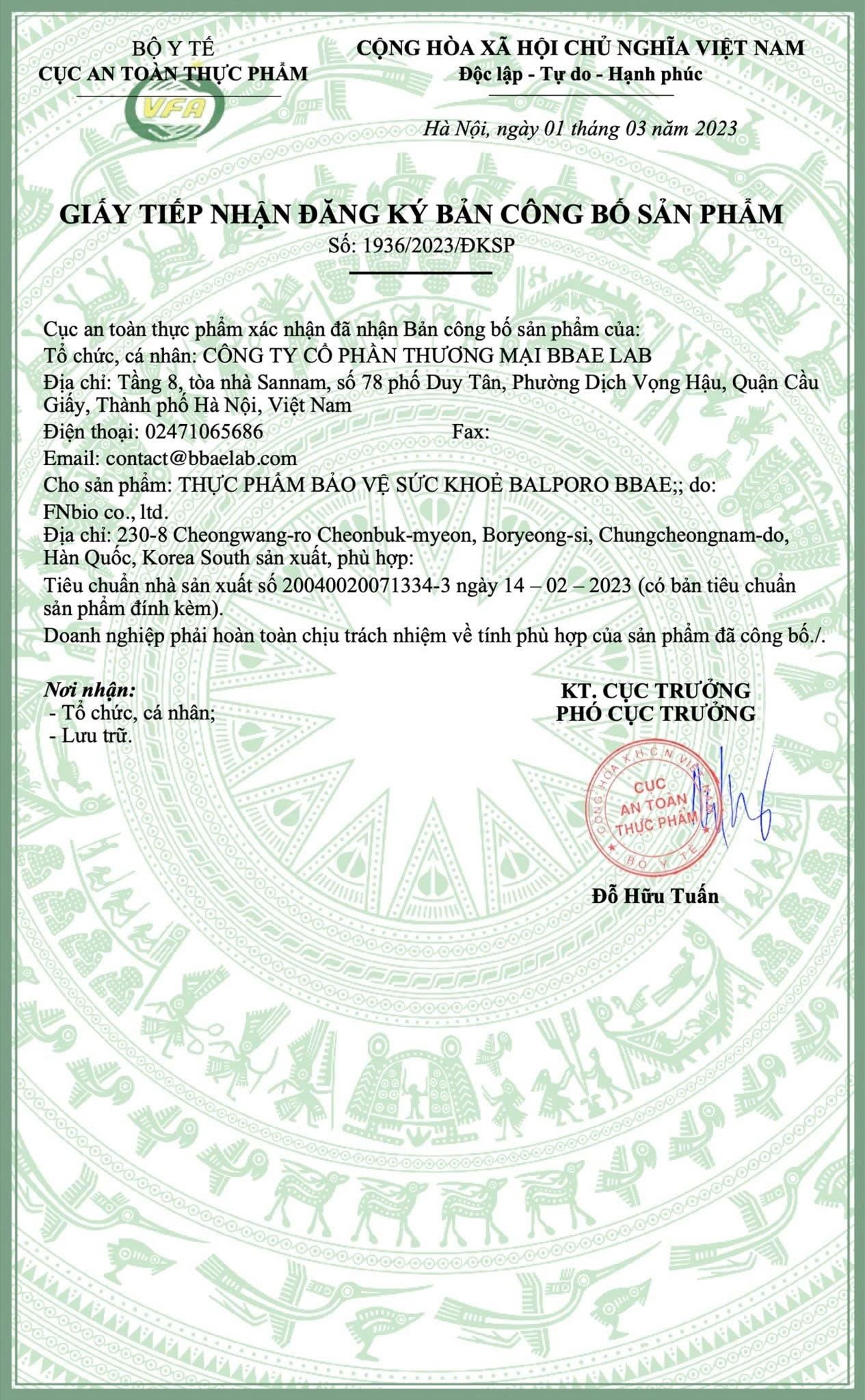  Viên Sủi Hỗ Trợ Giảm Cân Balporo Bbae Health Functional Food (10v x 3 ống) 