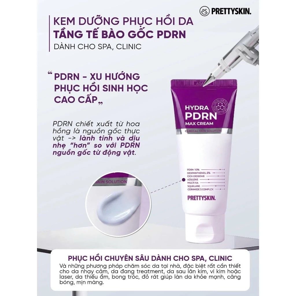  Kem Dưỡng Ẩm, Sáng Da, Cải Thiện Nếp Nhăn PrettySkin Hydra PDRN Max Cream 60ml 