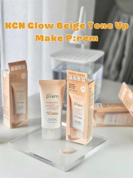  (HSD T3/2027) Kem Chống Nắng Nâng Tone Make P:rem Glow Beige Tone Up Sun Cream SPF50+ PA++++ 
