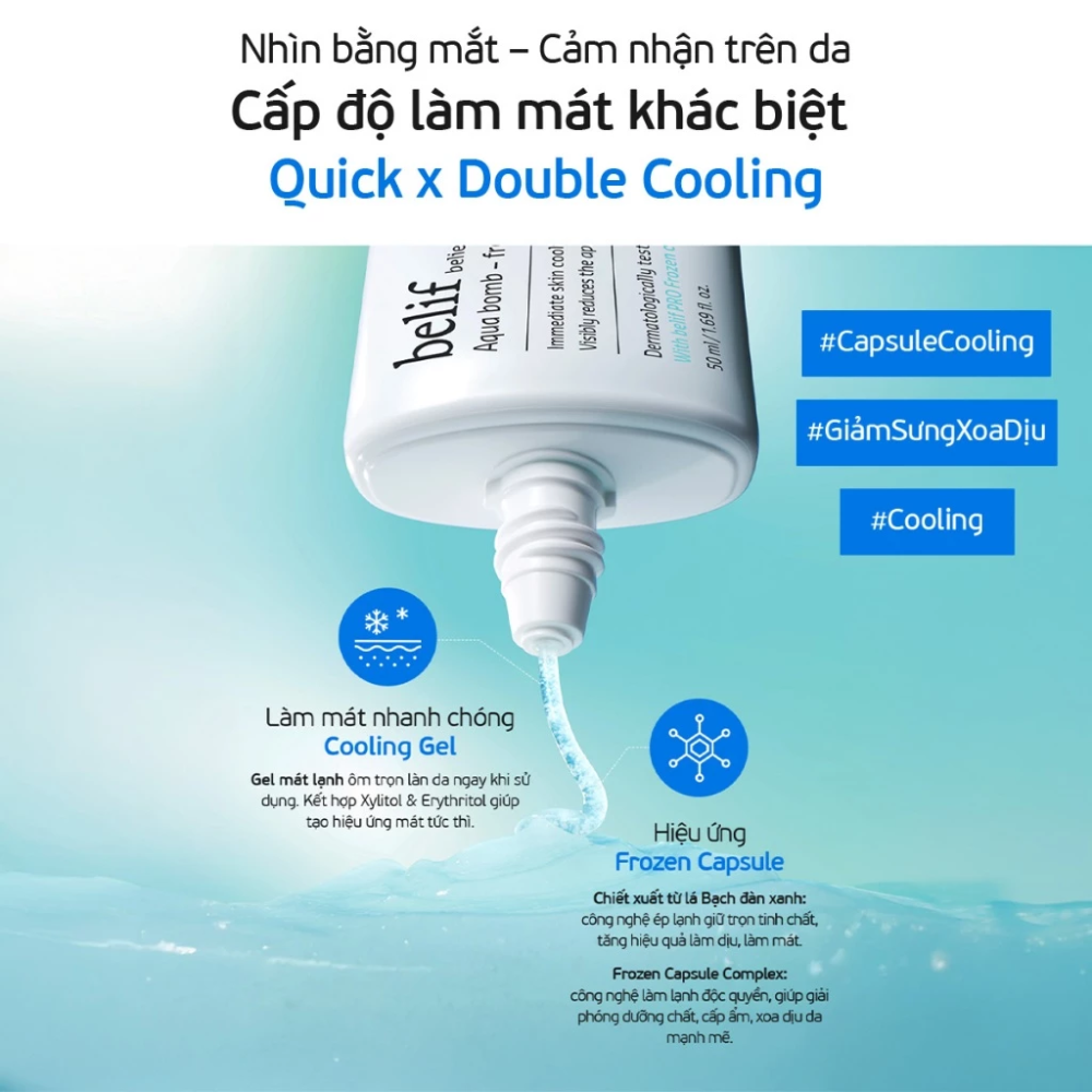  Kem dưỡng ẩm Belif Aqua Bomb-Fronzen Cream (SET 50ml+10ml+10ml) 