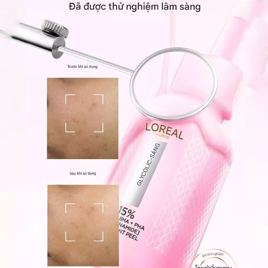  (Mẫu mới) Tinh Chất Peel Da, Tẩy Da Chết L'Oréal Paris Glycolic Bright Anti Dark Spot Exfoliant Peel 25ml 