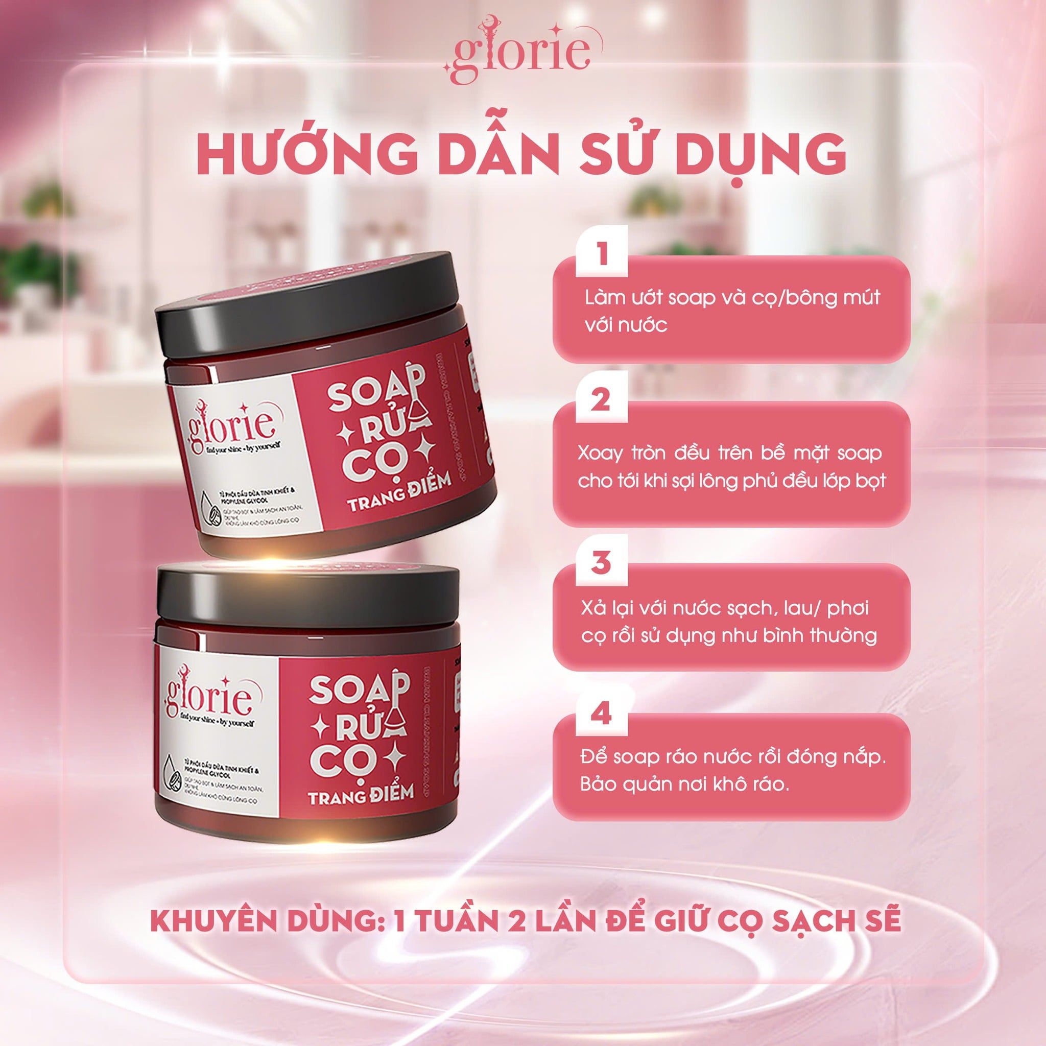  Soap Rửa Cọ Trang Điểm Glorie Brush Cleansing Soap 130g 