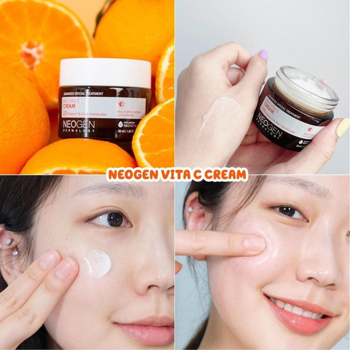  (HSD T11/2026) Kem Dưỡng Sáng Da, Kiềm Dầu Neogen Real Vita C 22% Cream 50ml 