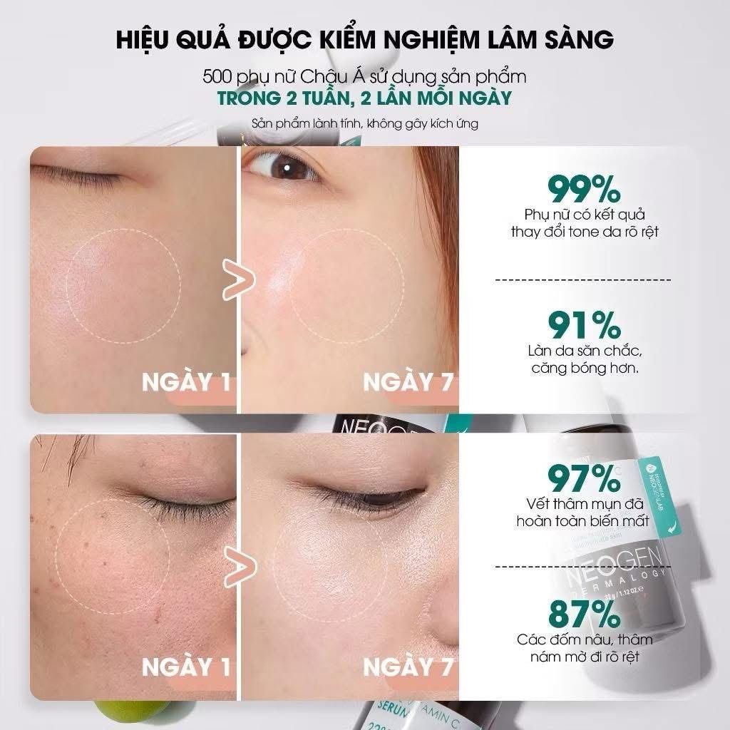  Tinh Chất Dưỡng Sáng, Chống Lão Hóa Neogen Real Vitamin C 22% & Kakadu Serum 32g 