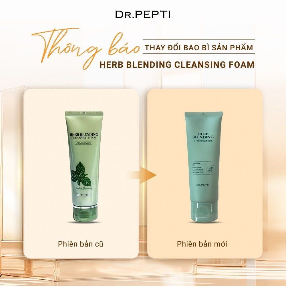  (Mẫu mới) Sữa Rửa Mặt Trà Xanh DR.PEPTI Herb Blending Cleansing Foam 110ml 