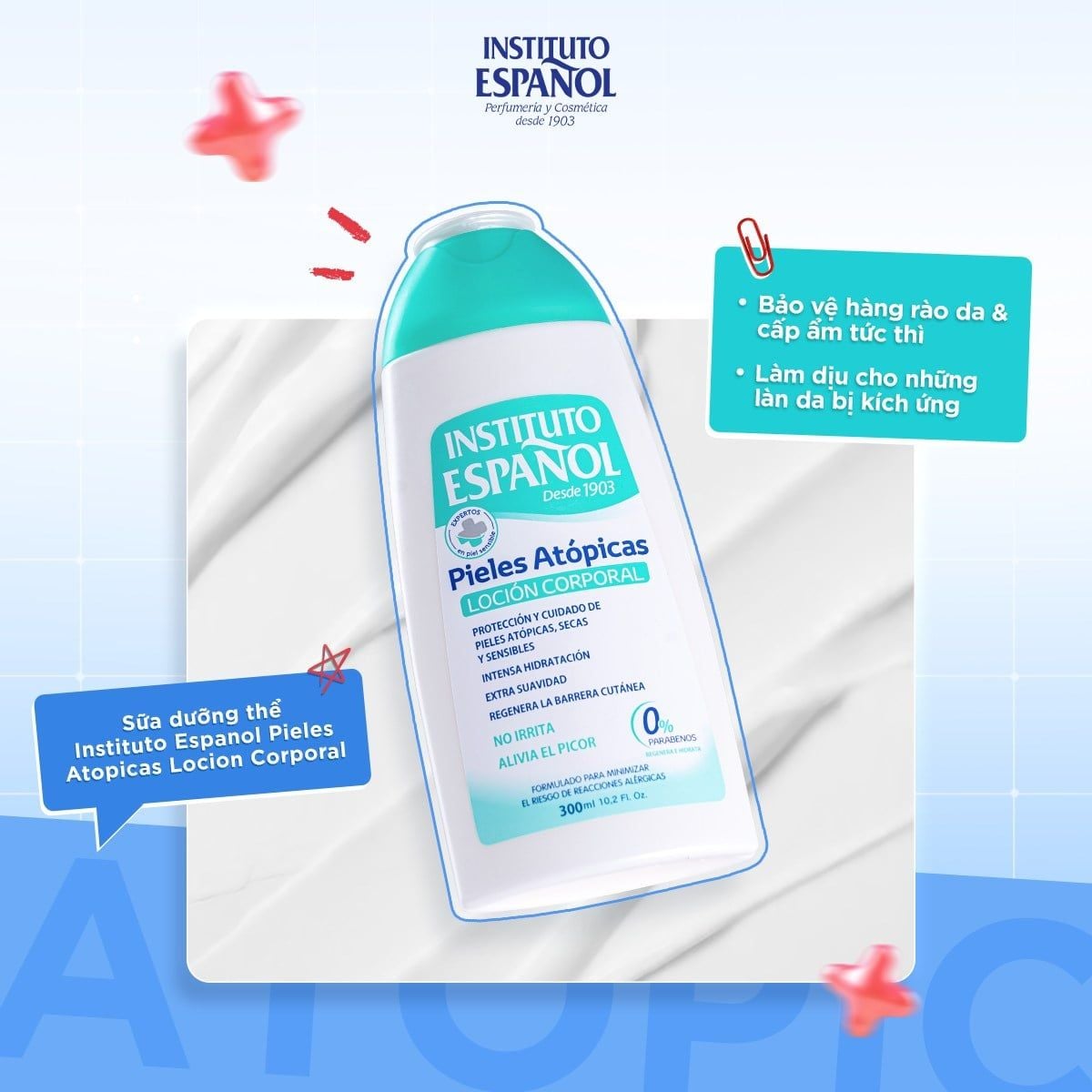  Sữa Dưỡng Thể Instituto Espanol Pieles Atopicas Lotion Corporal 300ml 