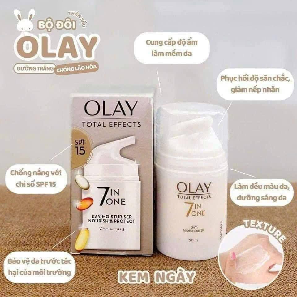  [Bản UK] Kem Dưỡng Ban Ngày Olay Total Effects 7 In One Day Moisturiser Nourish & Protect SPF15 50ml 
