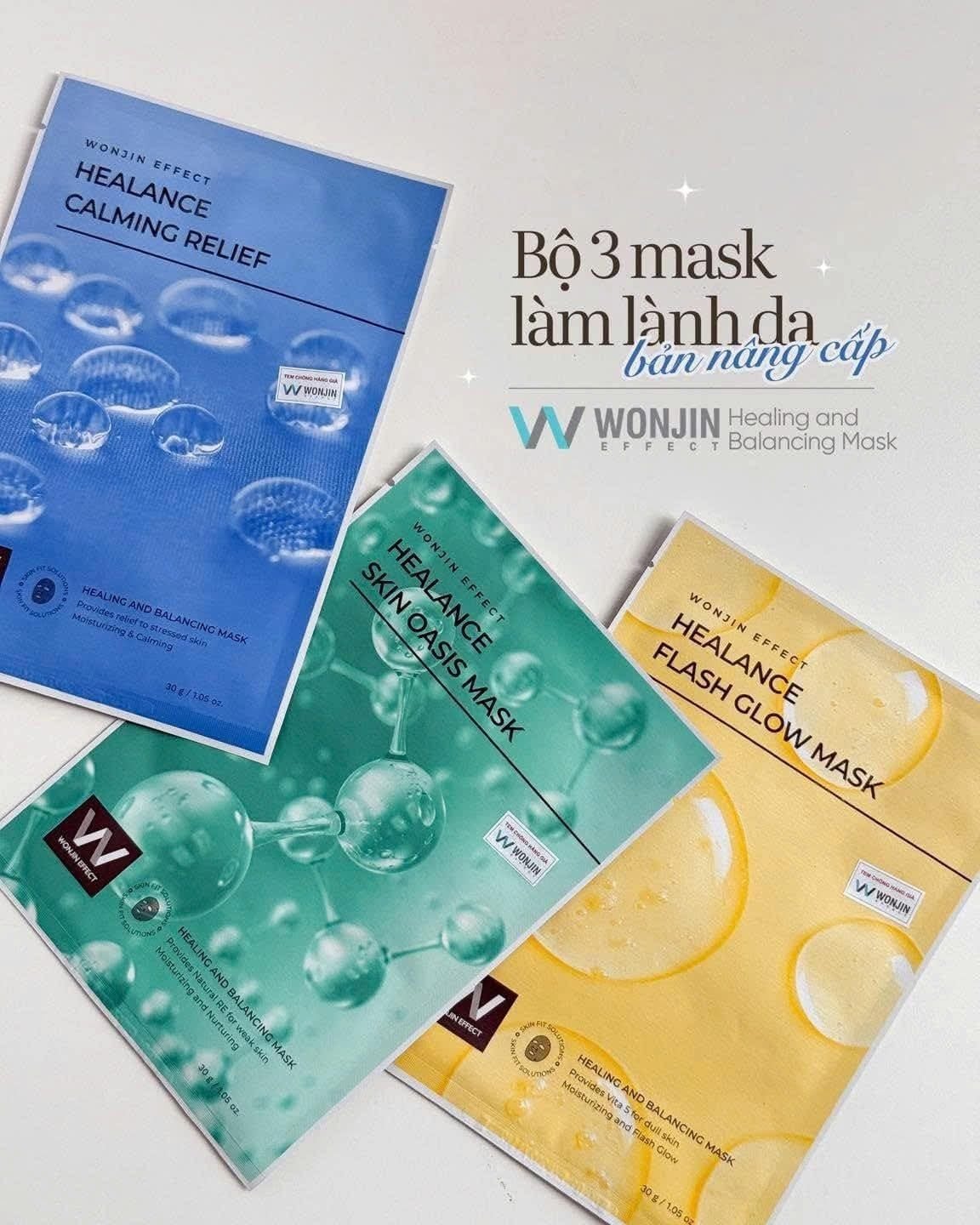  (Mẫu mới) Mặt Nạ Giấy Dưỡng Da WonJin Effect Healing And Balancing Mask 30g (1 miếng) 