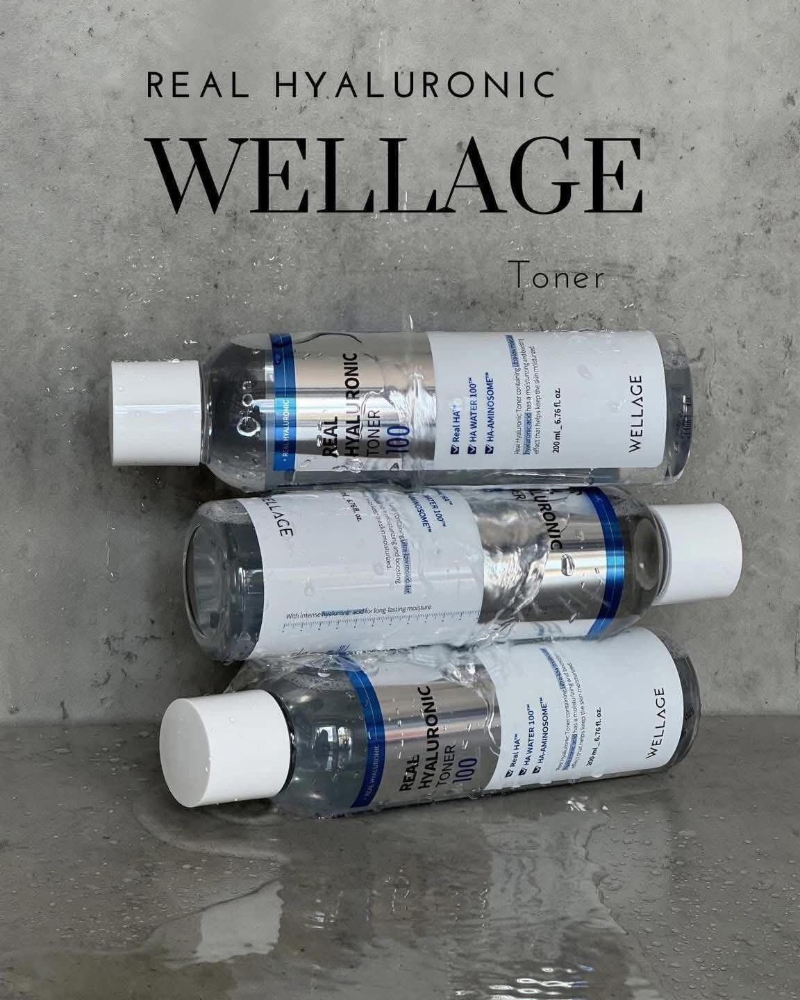  (SALE) Nước Hoa Hồng Cấp ẩm, Dịu Da Wellage Real Hyaluronic Toner 200ml_hsd 1/2027 