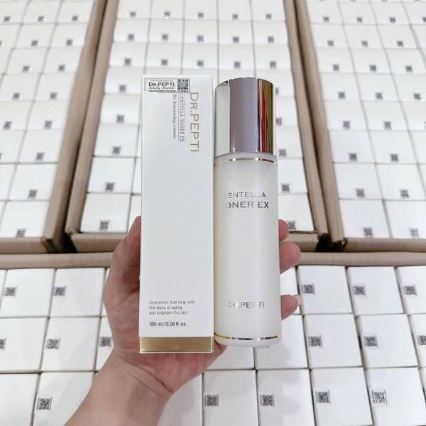  (Mẫu mới) Nước Hoa Hồng Dịu Nhẹ, Cấp Ẩm Dr.Pepti Centella Toner EX 180ml 