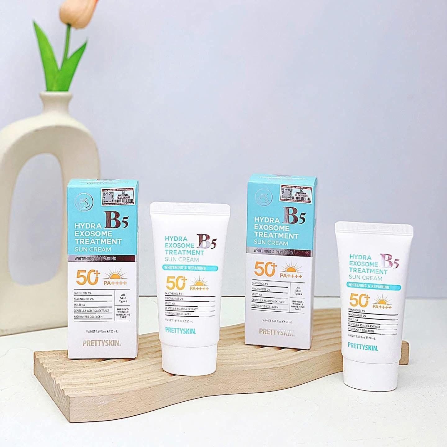  Kem Chống Nắng Phổ Rộng, Phục Hồi Da PrettySkin Hydra B5 Exosome Treatment Sun Cream SPF50+ PA++++ 50ml 