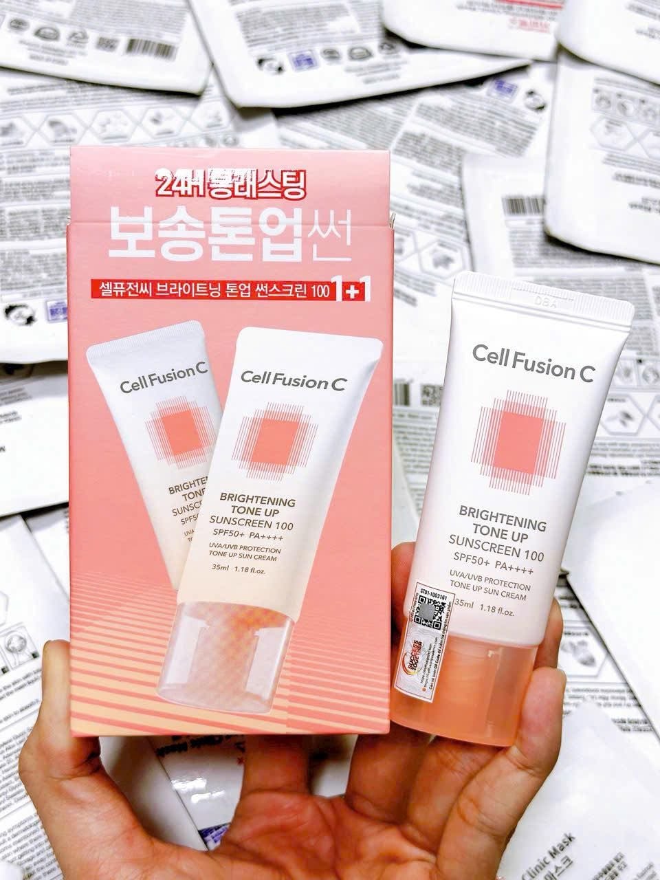  (Mẫu mới) Kem Chống Nắng Nâng Tone Cell Fusion C Brightening Tone Up Sunscreen 100 SPF50+ PA++++ 