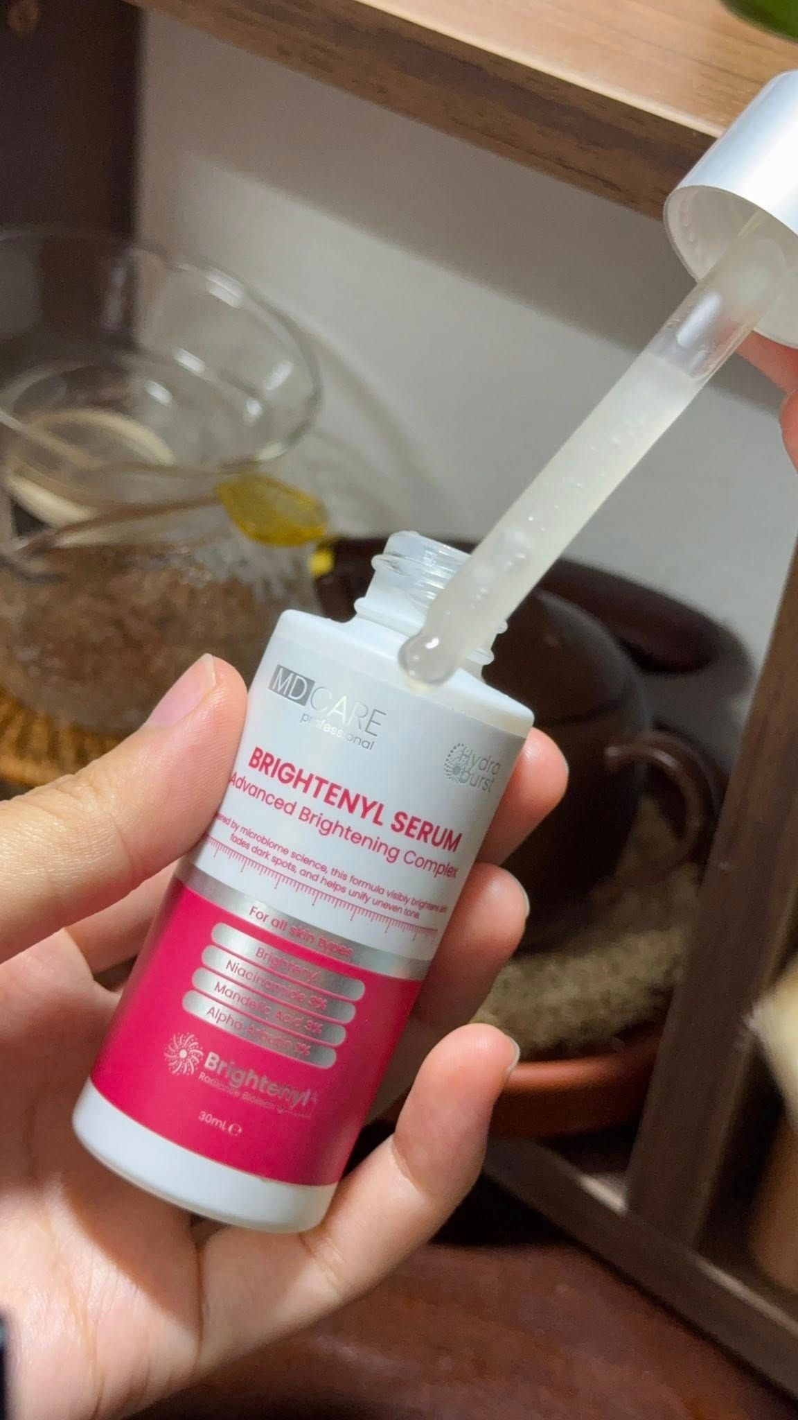  (TẶNG KÈM 2 MIẾNG MẶT NẠ MD CARE) Tinh Chất Làm Sáng, Mờ Thâm MD CARE Brightenyl Serum 30ml 