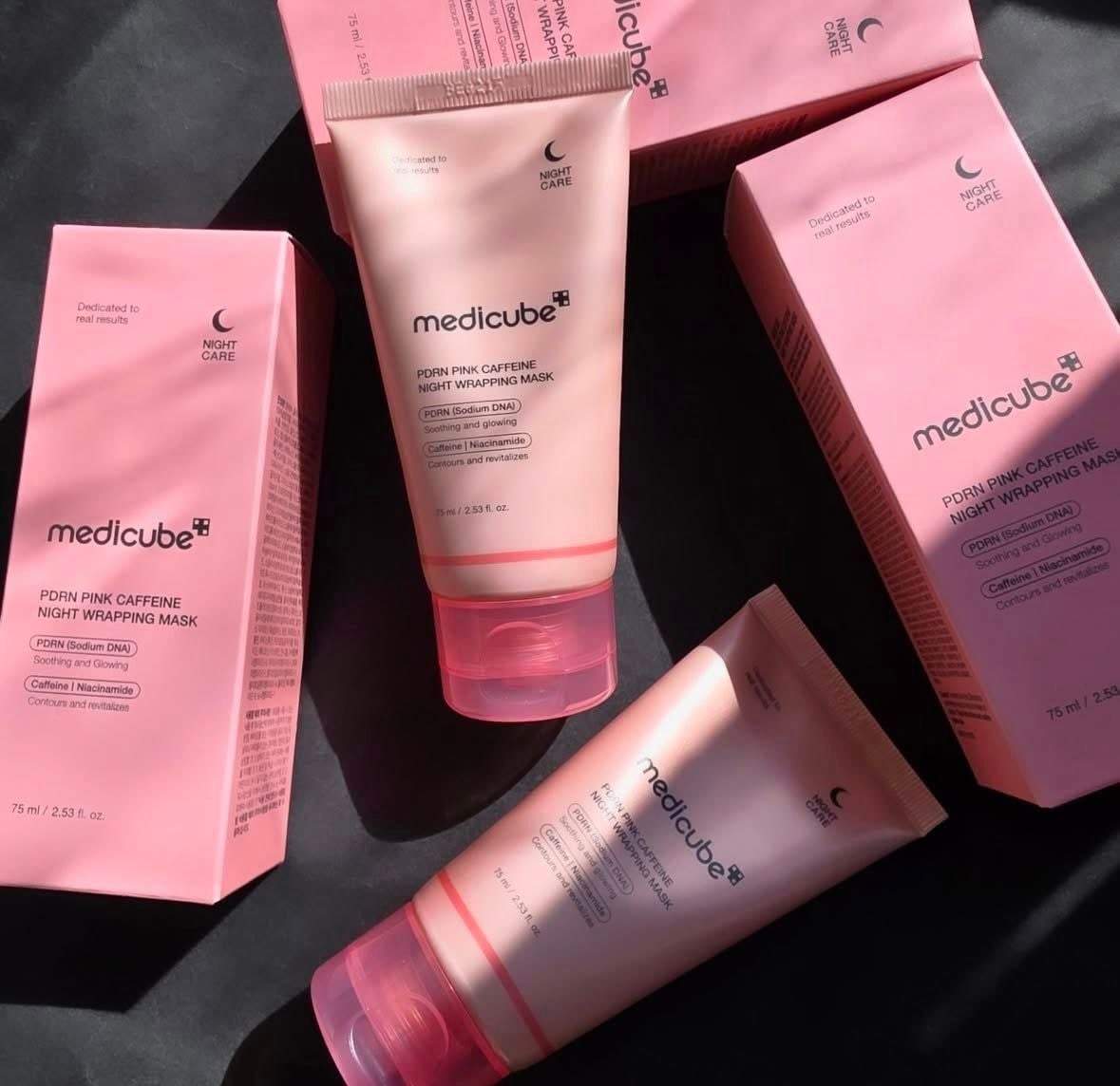  Mặt Nạ Ngủ Căng Bóng, Tái Tạo Da Medicube PDRN Pink Caffeine Night Wrapping Mask 75ml 