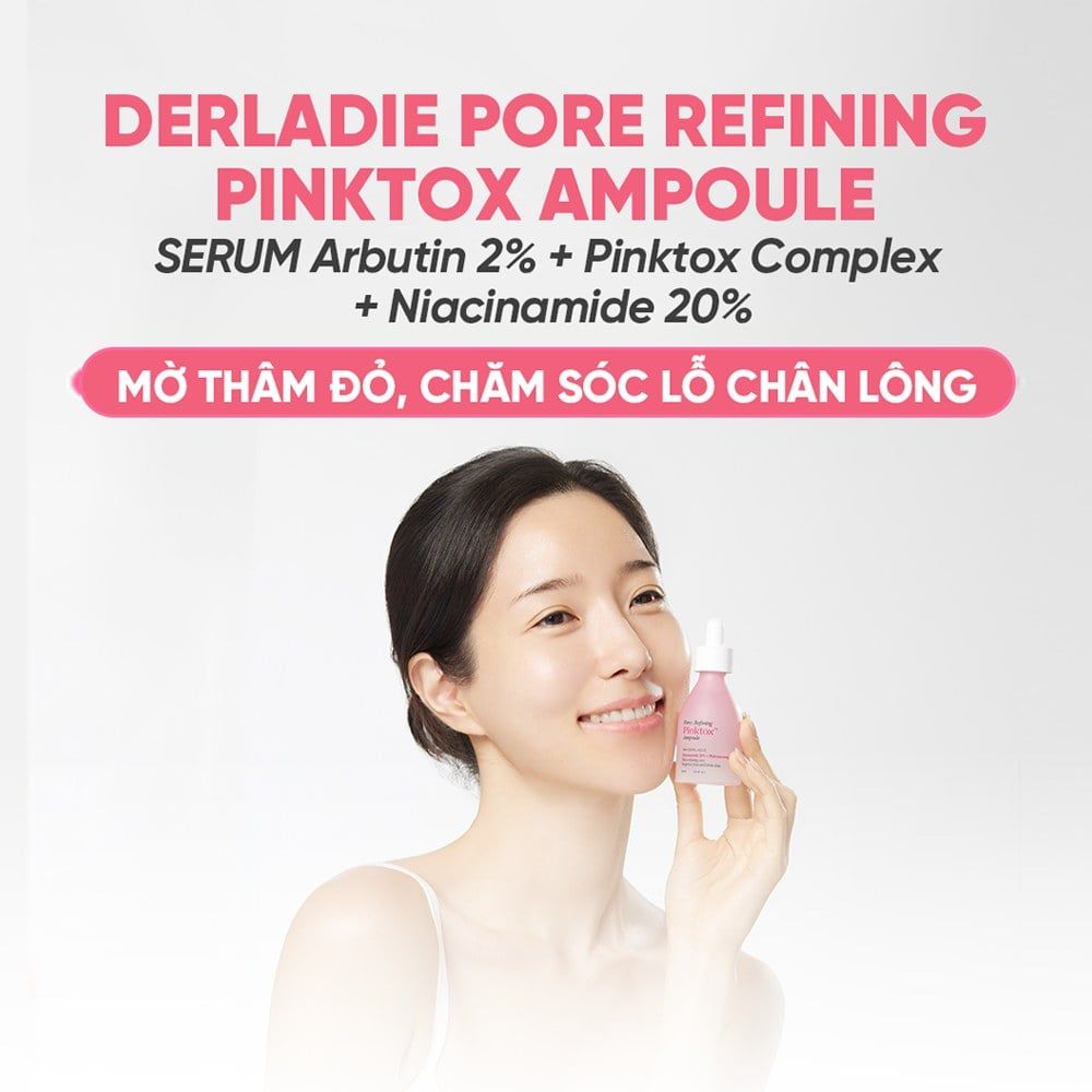  (Mẫu mới) Tinh chất cấp ẩm, kiềm dầu Derladie Laboratoire Pore Refining Pinktox Ampoule 30ml 