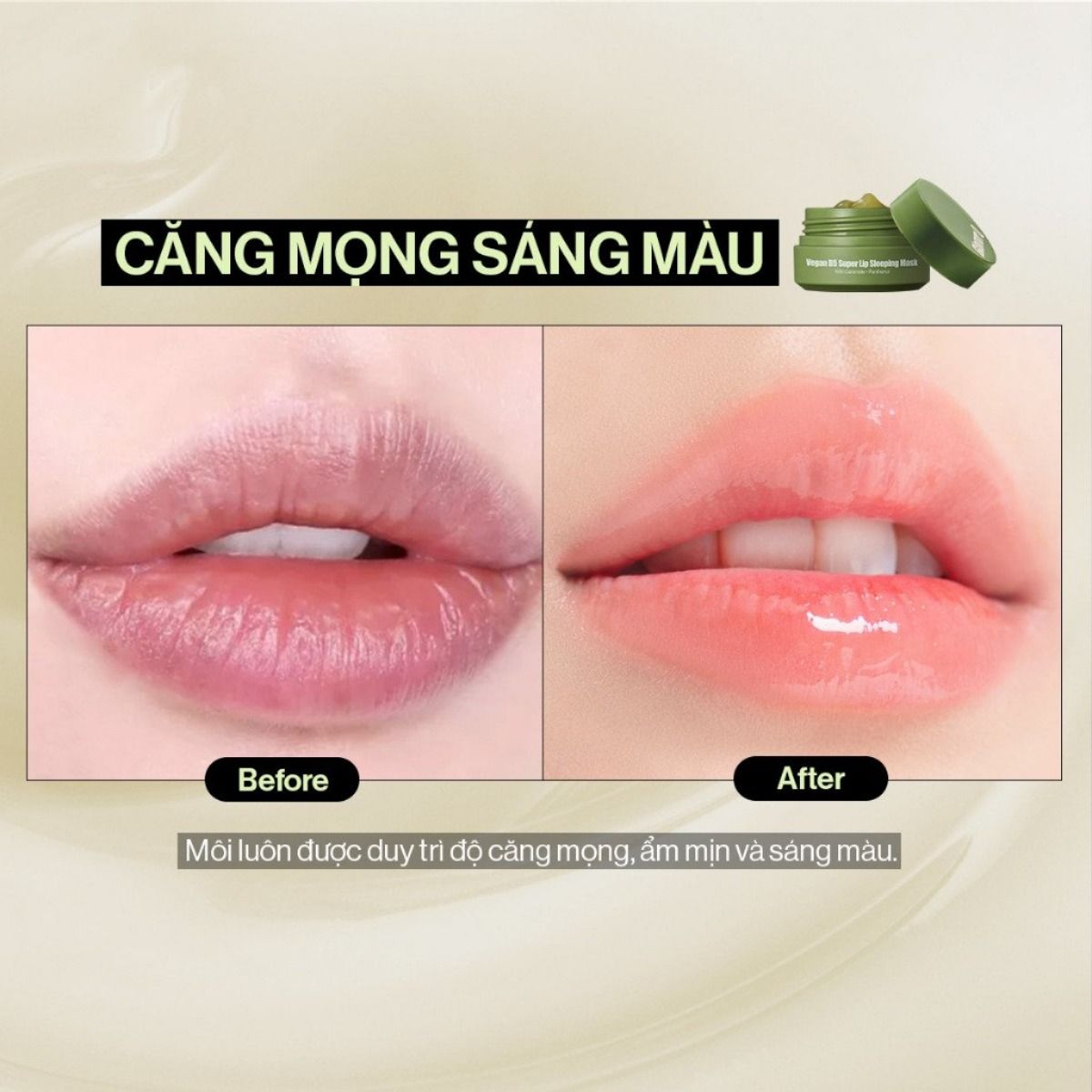  Mặt Nạ Ngủ Môi Glamrr Q Vegan B5 Super Lip Sleeping Mask 10ml 