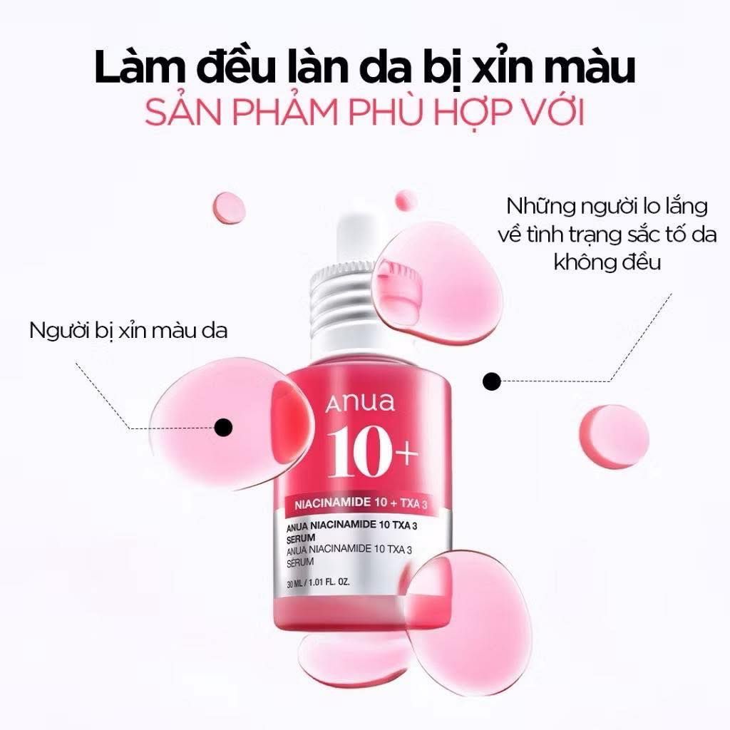  (Mẫu mới) Tinh Chất Dưỡng Trắng, Mờ Thâm Anua Niacinamide 10% + TXA 3% Serum 30ml 